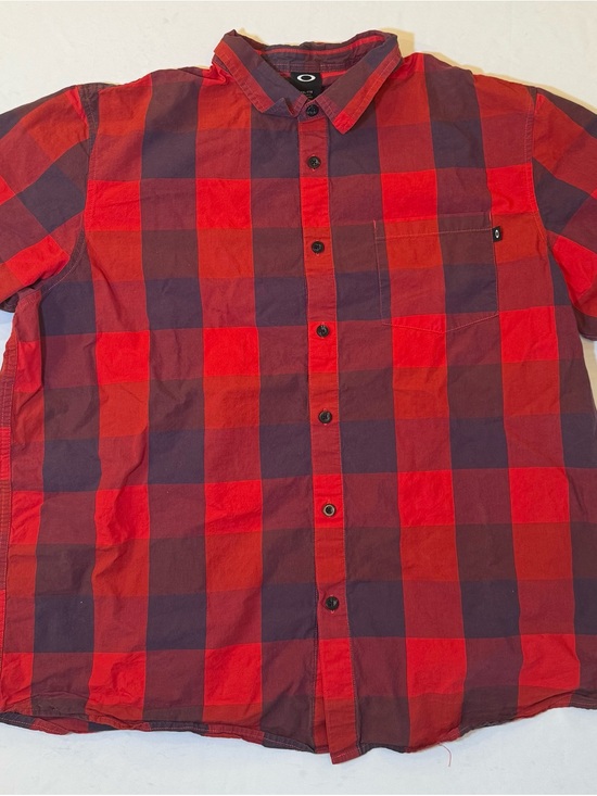 Oakley Other - Oakley Red and Dark Blue Plaid Button-Down Shirt